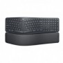 Logitech ERGO K860, Taille réelle 100 %, Sans fil, RF sans fil + Bluetooth, QWERTZ, Graphite
