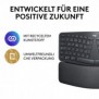 Logitech ERGO K860, Taille réelle 100 %, Sans fil, RF sans fil + Bluetooth, QWERTZ, Graphite