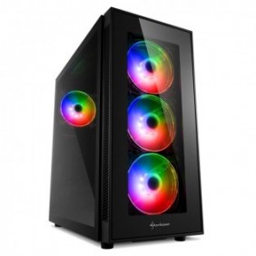 Sharkoon TG5 Pro RGB, Midi Tower, PC, Noir, ATX, micro ATX, Mini-ITX, Acier, Verre trempé, Jouer