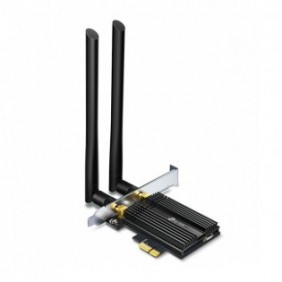 TP-LINK Archer TX50E, Sans fil, PCI Express, WLAN  Bluetooth, Wi-Fi 6 802.11ax, 2402 Mbits, Noir, Métallique