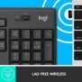 Logitech MK295 Silent, Taille réelle 100 %, Avec fil, RF sans fil, QWERTY, Graphite, Souris incluse