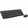 Logitech MK295 Silent, Taille réelle 100 %, Avec fil, RF sans fil, QWERTZ, Graphite, Souris incluse