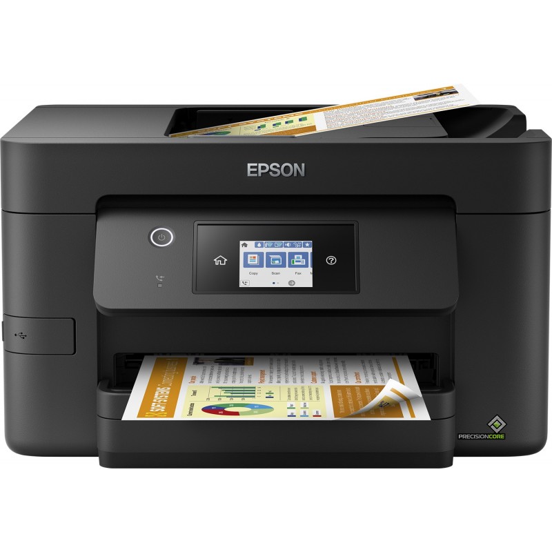 Epson WorkForce Pro WF-3820DWF, Jet d'encre, Impression couleur, 4800 x 2400 DPI, Numérisation couleur, A4, Noir