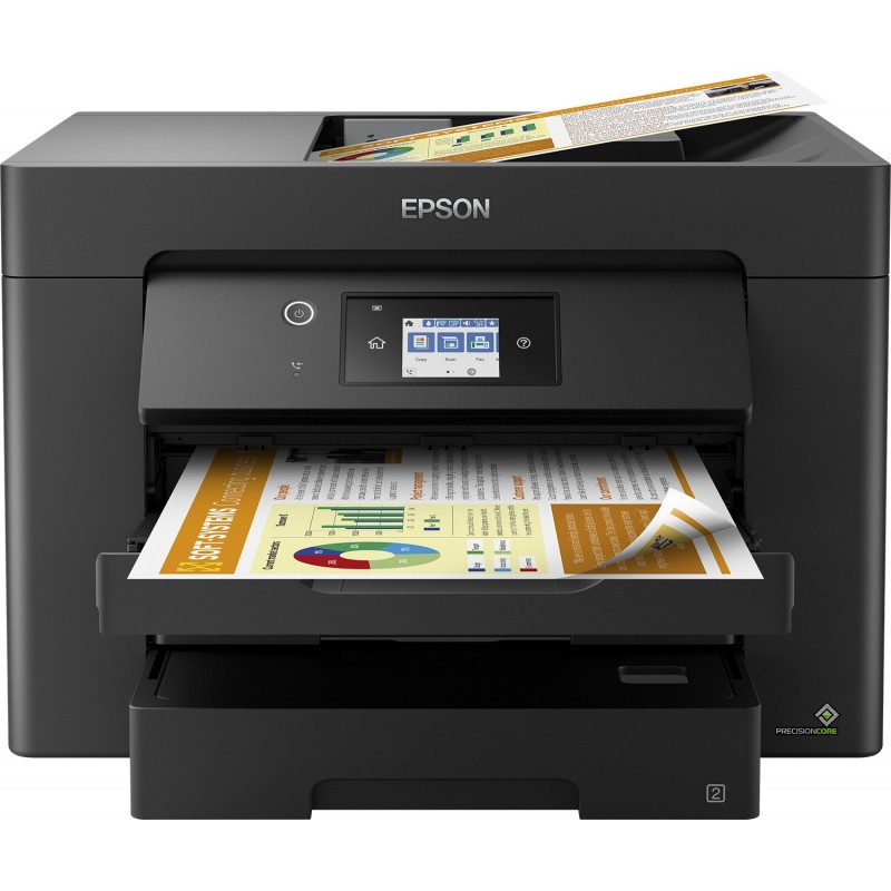 Epson WorkForce WF-7830DTWF, Jet d'encre, Impression couleur, 4800 x 2400 DPI, Numérisation couleur, A3, Noir