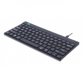 R-Go Tools Clavier ergonomique R-Go Compact Break, clavier compact avec logiciel de pause,QWERTY , Filaire, noir, Mini, Avec fil, USB, QWERTY, Noir
