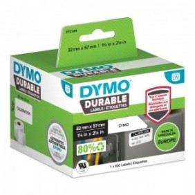 Dymo LabelWriter™ Durable - 57 x 32mm, Blanc, Imprimante d'étiquette adhésive, Polypropylène , LabelWriter Wireless, 4XL, SE450, 450 Twin Turbo, 450 Turbo, 450, 400 Twin Turbo, 400 Turbo, 400,..., 5,7 cm, 3,2 cm