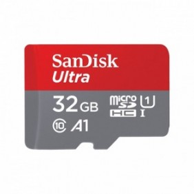 SanDisk Ultra, 32 Go, MicroSDHC, Classe 10, 120 Mos, Class 1 , Gris, Rouge