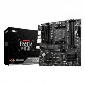MSI B550M PRO-VDH, AMD, Emplacement AM4, AMD Ryzen 3000 Series, DDR4-SDRAM, 128 Go, DIMM