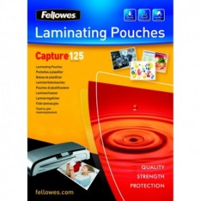 Fellowes Pochettes brillantes A6 125 microns - Paquet de 100, Transparent, Plastique, 160 mm, 118 mm, 1 mm, 100 pièce