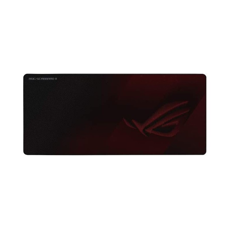 ASUS ROG Strix Scabbard II, Noir, Rouge, Image, Tissu, Caoutchouc, Base antidérapante, Tapis de souris de jeu