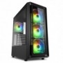 Sharkoon TK4 RGB, Midi Tower, PC, Noir, ATX, micro ATX, Mini-ITX, Multicolore, Ventilateur