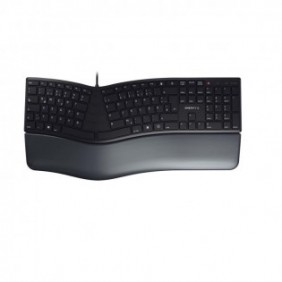 Cherry KC 4500 ERGO, Taille réelle 100 %, Avec fil, USB, QWERTZ, Noir
