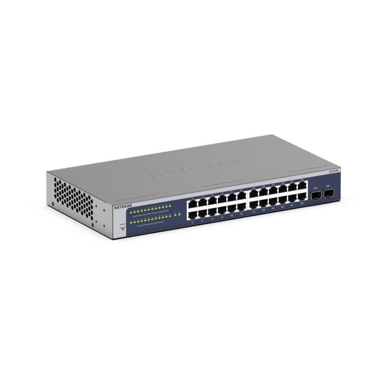 Netgear GS724Tv6, Géré, L2+L3, Gigabit Ethernet 101001000, Full duplex, Grille de montage, 1U