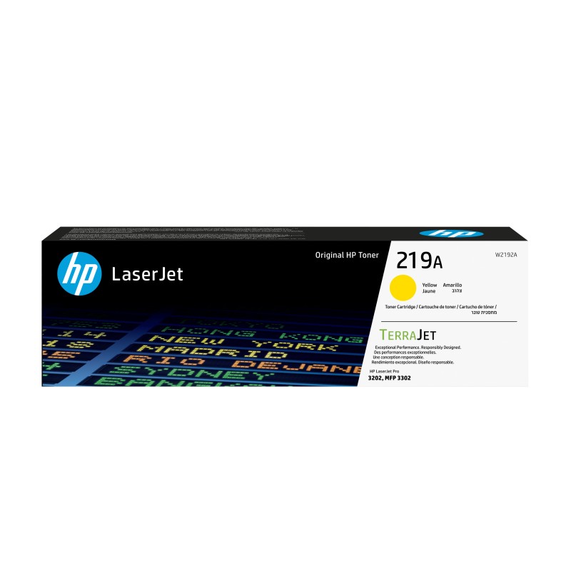 HP Toner jaune LaserJet authentique 219A, 1200 pages, 0 pages, Jaune, 1 pièce