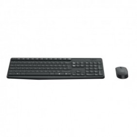 Logitech MK235, Taille réelle 100 %, Sans fil, RF sans fil, QWERTZ, Gris, Souris incluse