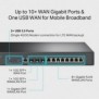 TP-LINK Omada ER8411, Ethernet WAN, Gigabit Ethernet, Noir