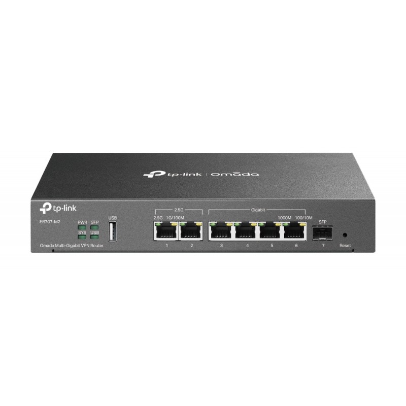 TP-LINK Omada ER707-M2, Ethernet WAN, 2.5 Gigabit Ethernet, Fast Ethernet, Gigabit Ethernet, Noir