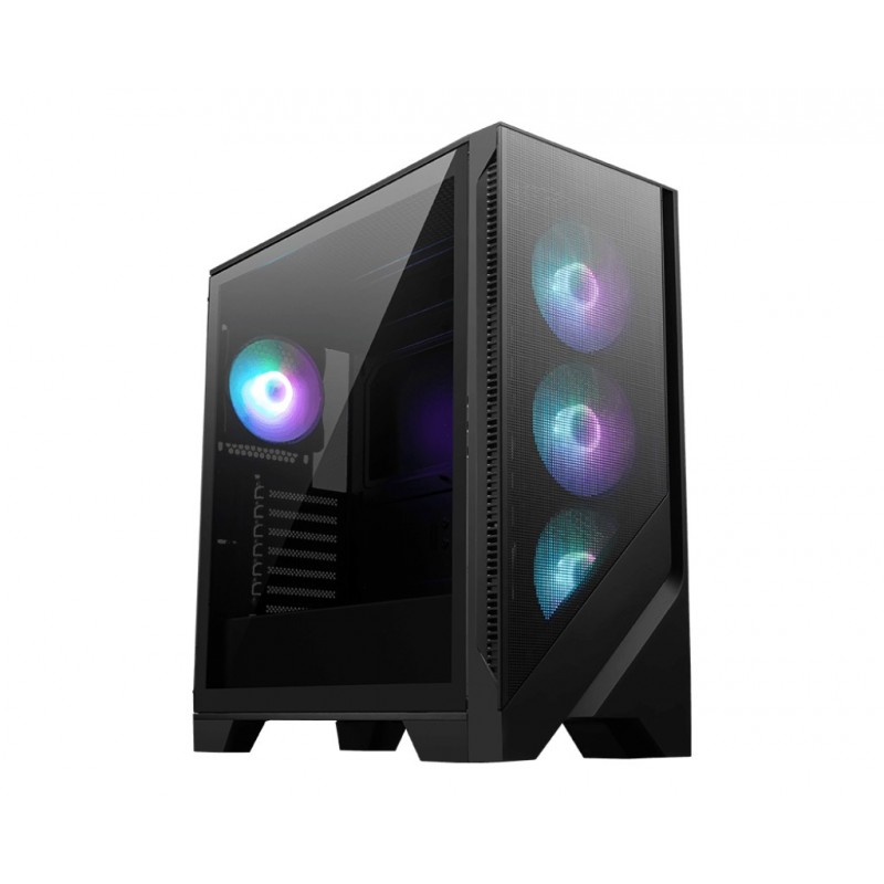 MSI MAG FORGE 320R AIRFLOW, Micro Tower, PC, Noir, Transparent, micro ATX, Mini-ITX, Mesh, Plastique, Jouer