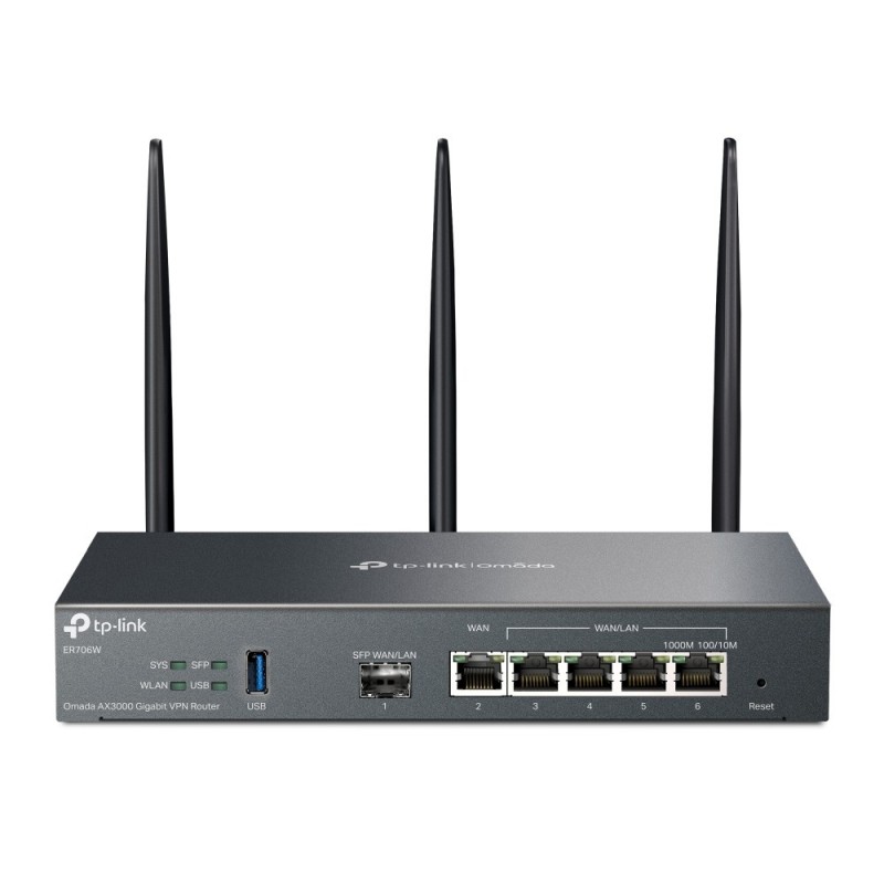 TP-LINK Omada ER706W, Bi-bande 2,4 GHz  5 GHz, EthernetLAN, Noir, Routeur de bureaupoteau