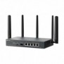 TP-LINK Omada ER706W-4G, Wi-Fi 6 802.11ax, Bi-bande 2,4 GHz  5 GHz, EthernetLAN, 4G, Noir, Routeur de bureaupoteau