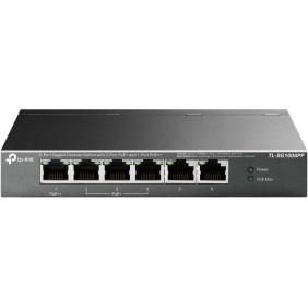 TP-LINK TL-SG1006PP, Non-géré, Gigabit Ethernet 101001000, Connexion Ethernet, supportant l'alimentation via ce port , Grille de montage
