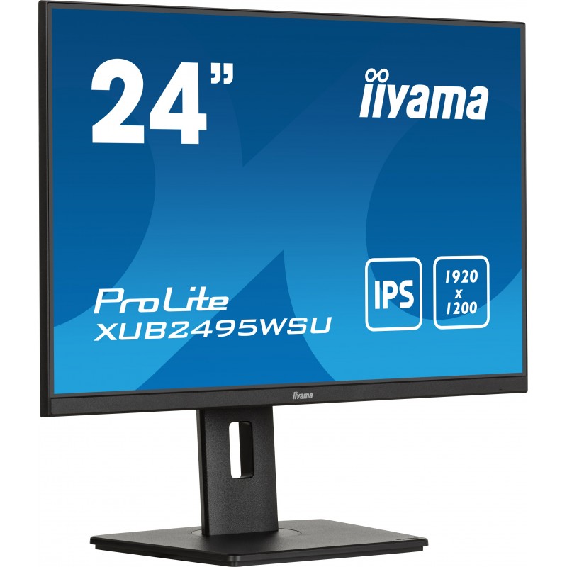 Iiyama ProLite XUB2495WSU-B7, 61 cm 24", 1920 x 1200 pixels, 4K Ultra HD, LED, 4 ms, Noir