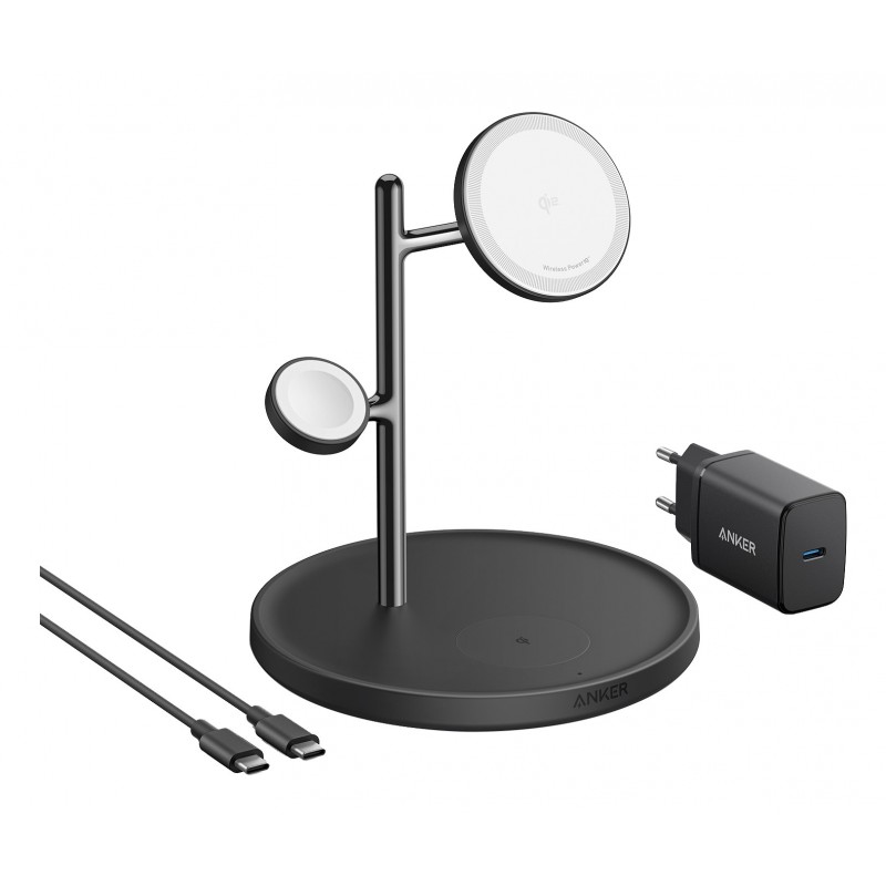 Anker Innovations Anker MagGo, Intérieure, USB, Recharge sans fil, Noir