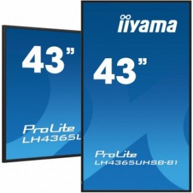 Iiyama LH4365UHSB-B1, En forme de kiosk, 108 cm 42.5", LED, 3840 x 2160 pixels, Wifi, 247