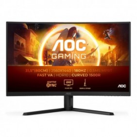 AOC G4 CQ32G4VE, 80 cm 31.5", 2560 x 1440 pixels, Quad HD, LCD, 1 ms, Noir, Gris