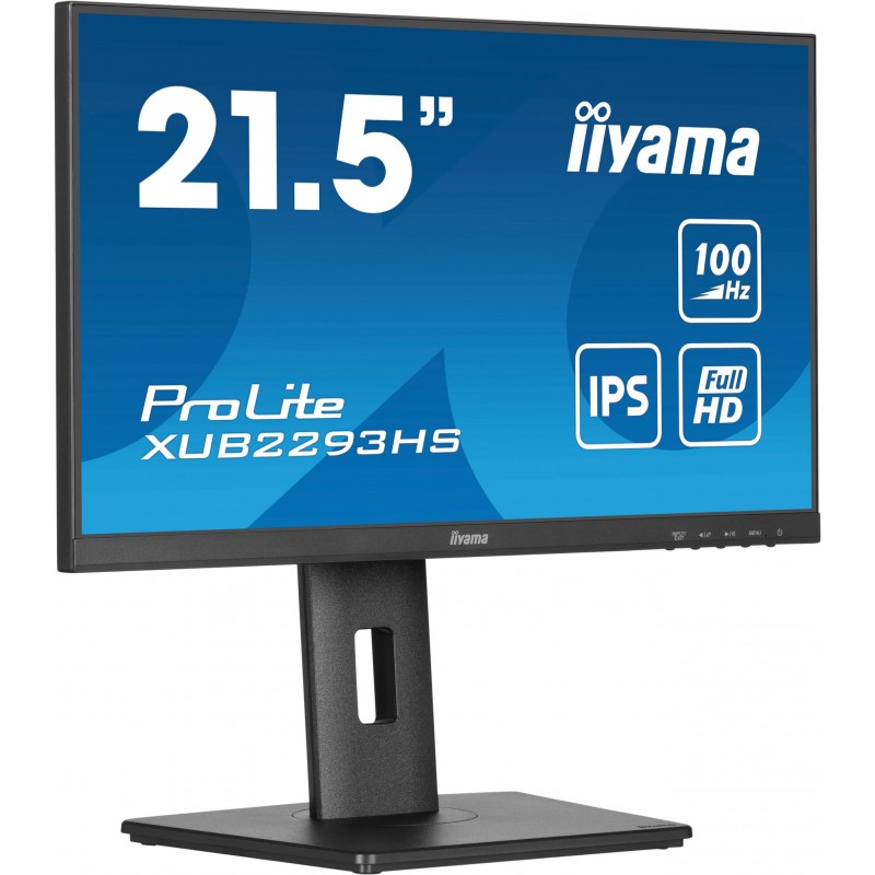 Iiyama ProLite XUB2293HS-B6, 54,6 cm 21.5", 1920 x 1080 pixels, Full HD, LED, 1 ms, Noir
