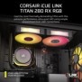 Corsair iCUE LINK TITAN RX RGB, Refroidisseur de liquide tout-en-un, 14 cm, 300 trmin, 1700 trmin, 94,7 cfm, Noir