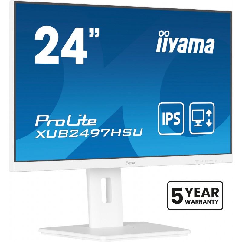 Iiyama ProLite XUB2497HSU-W2, 60,5 cm 23.8", 1920 x 1080 pixels, Full HD, LED, 1 ms, Blanc