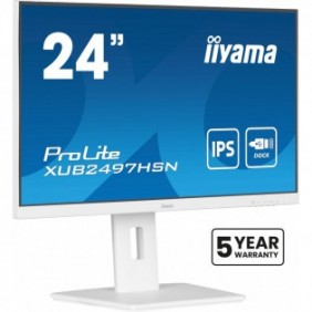 Iiyama ProLite XUB2497HSN-W2, 60,5 cm 23.8", 1920 x 1080 pixels, Full HD, LED, 1 ms, Blanc