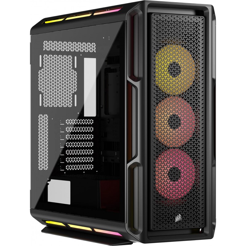 Corsair iCUE LINK 5000T LX RGB, Midi Tower, PC, Noir, ATX, EATX, micro ATX, Mini-ITX, Plastique, Acier, Verre trempé, Jouer