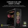 Corsair iCUE LINK 5000T LX RGB, Midi Tower, PC, Noir, ATX, EATX, micro ATX, Mini-ITX, Plastique, Acier, Verre trempé, Jouer