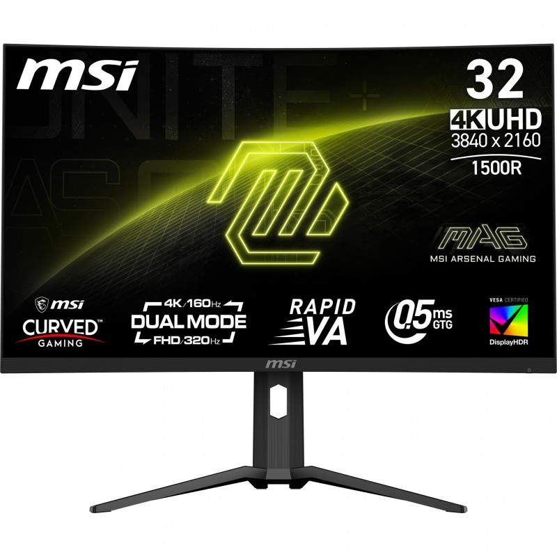 MSI MAG 321CUPDF, 80 cm 31.5", 3840 x 2160 pixels, 4K Ultra HD, LCD, 0,5 ms, Noir
