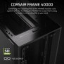 Corsair FRAME 4000D, Midi Tower, PC, Noir, ATX, EATX, micro ATX, Mini-ITX, Plastique, Acier, Verre trempé, Jouer