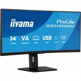 Iiyama ProLite XCB3494WQSU-B1, 86,4 cm 34", 3440 x 1440 pixels, UltraWide Quad HD, LED, 0,4 ms, Noir