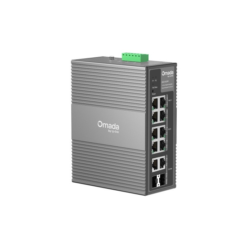 TP-LINK Omada IES210GPP, Géré, Gigabit Ethernet 101001000, Connexion Ethernet, supportant l'alimentation via ce port , Grille de montage, DIN rail