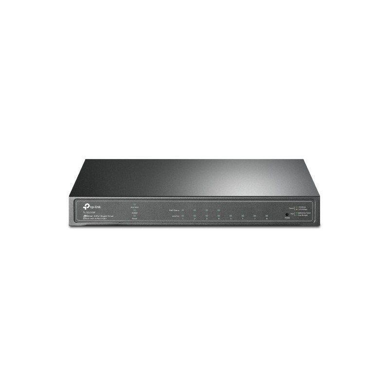 TP-LINK JetStream TL-SG2008P, Géré, L2L2+, Gigabit Ethernet 101001000, Connexion Ethernet, supportant l'alimentation via ce port , Grille de montage