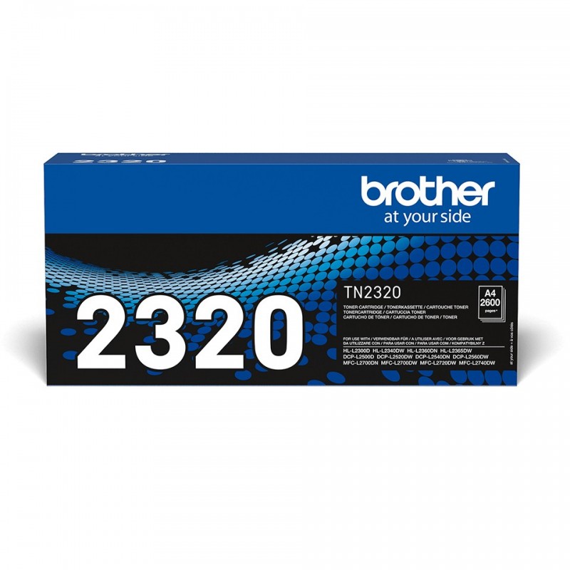 Brother TN-2320 - Cartouche de toner originale à haut rendement – Noir, 2600 pages, Noir, 1 pièce
