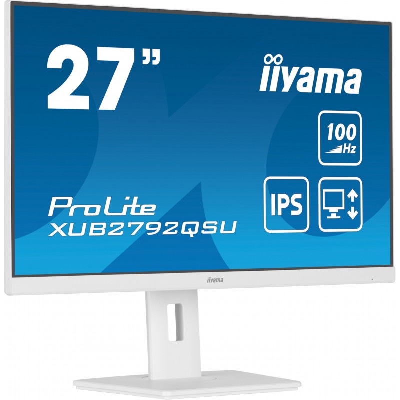 Iiyama ProLite XUB2792QSU-W6, 68,6 cm 27", 2560 x 1440 pixels, Wide Quad HD, LED, 0,4 ms, Blanc