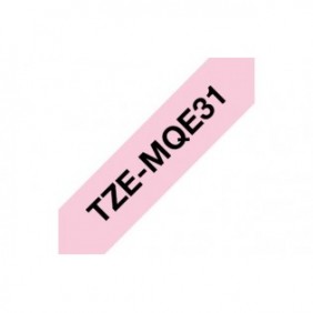 Brother TZEMQE31, Noir sur rose, Étiquette en continu, TZe, Gris, Transfert thermique, Chine