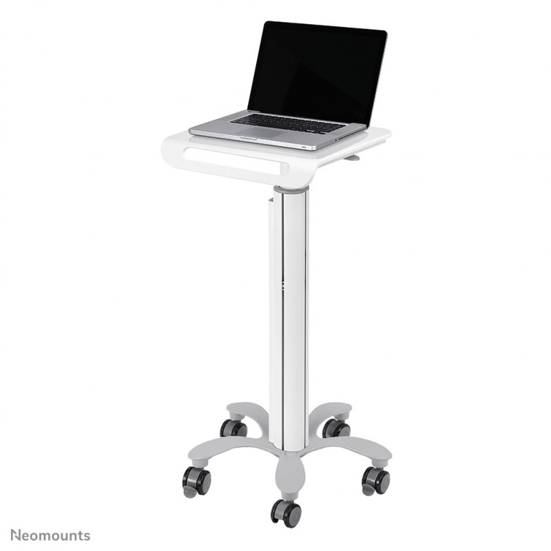 Neomounts MED-M050 Station de travail mobile médicale 10-18" - ressort à gaz, Panier multimédia, Blanc, Aluminium, Ordinateur portable, 8 kg, 25,4 cm 10