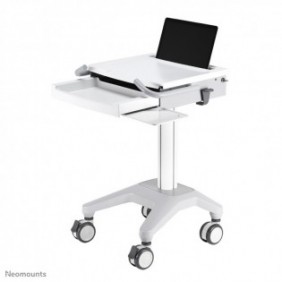 Neomounts MED-M200 Station de travail mobile médicale 10-17" - ressort à gaz - verrouillable, Panier multimédia, Blanc, Aluminium, Ordinateur portable, 5 kg, 25,4 cm 10