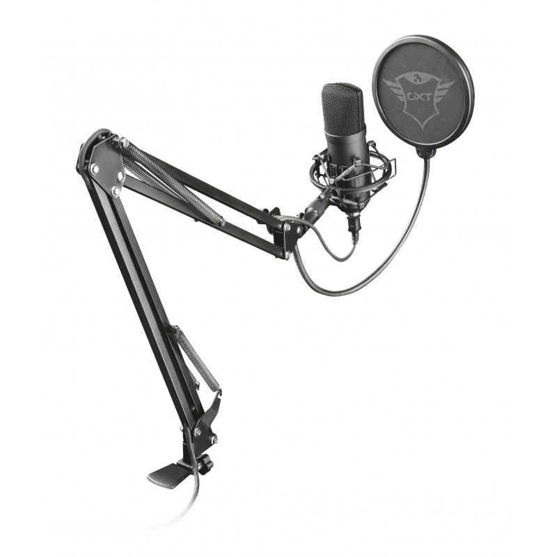 Trust GXT 252+ Emita Plus, Microphone de studio, Cardioïde, Avec fil, USB, Noir, 2,9 m
