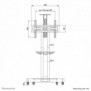 Neomounts NM-M1700BLACK Chariot pour écran 32-75", 50 kg, 81,3 cm 32", 190,5 cm 75", 200 x 200 mm, 600 x 400 mm, 1042 - 1542 mm