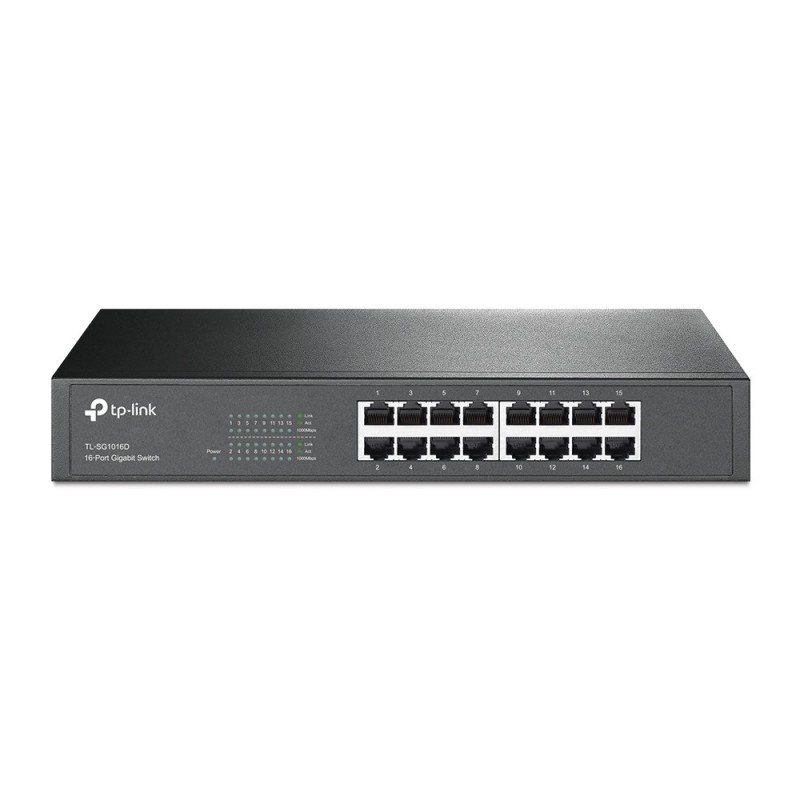 TP-LINK TL-SG1016D, Non-géré, L2, Gigabit Ethernet 101001000, Full duplex, Grille de montage