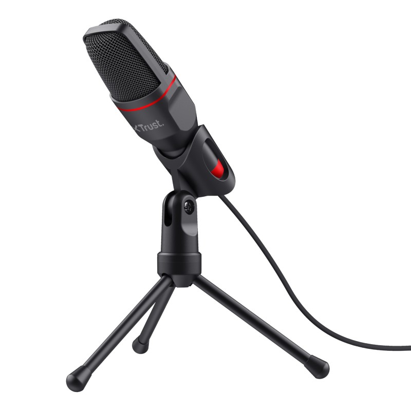 Trust GXT 212, Microphone de PC, 50 - 16000 Hz, Omnidirectionnel, Avec fil, USB3,5 mm, Noir, Rouge