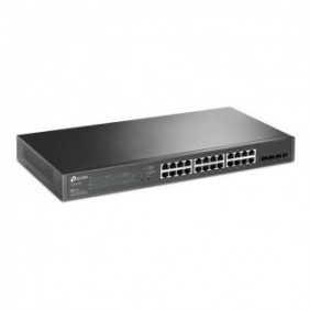 TP-LINK JetStream TL-SG2428P, Géré, L2L2+, Gigabit Ethernet 101001000, Connexion Ethernet, supportant l'alimentation via ce port , Grille de montage, 1U